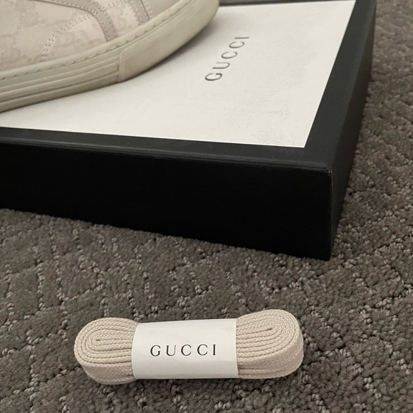 Authentic Gucci Women GG Low 'Cotton Washed Bianco sneakers - Picture 7 of 16